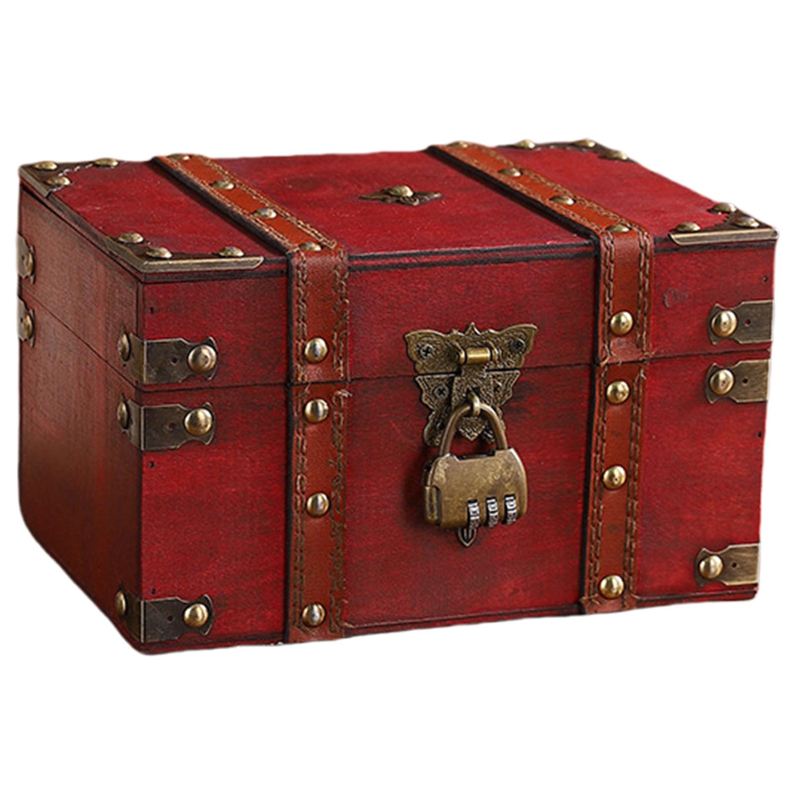 NEWFT Jewelry Organiser Antique Styles Valuables Chest Elegant Wooden Lockable Box for Storing Letter and Keepsakes Antique Styles Lockable Box