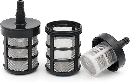 Paquete de 2 filtros de manguera para el hogar, 60 filtros de entrada de acero inoxidable de malla para pulverizadores, lavadoras de automóviles,