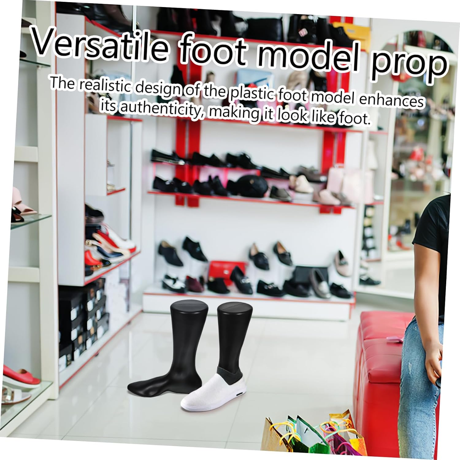 2Pcs Foot for Sock Display Holders for Men for Store Shop Use Enhances Sock Texture and Details