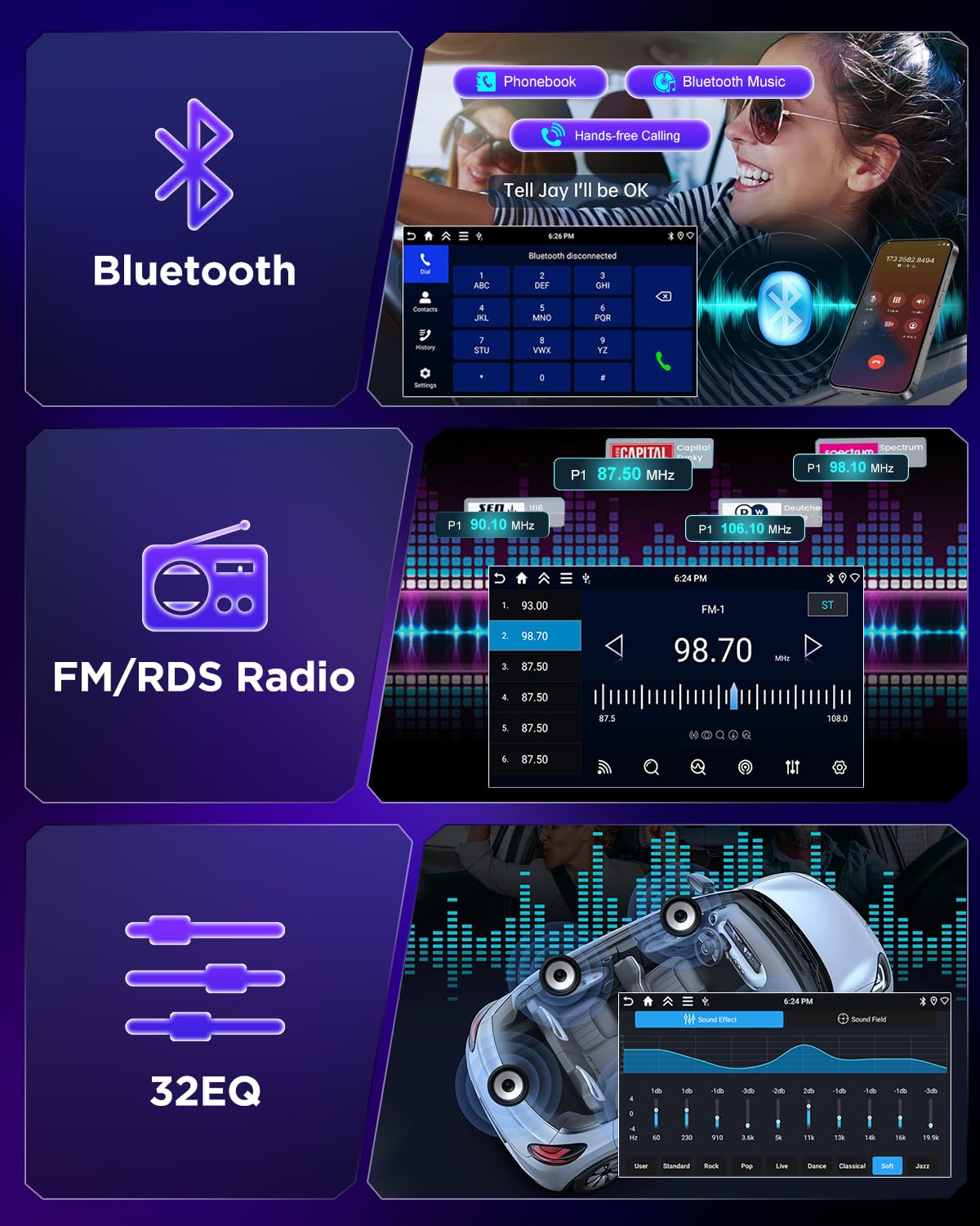 NHOPEEW 4+128G Android Autoradio per Citroen C4/DS4 2012-2018 con Wireless Carplay Android Auto - Schermo incell da 10 pollici Supporto WiFi GPS Comandi al volante + Telecamera di retromarcia Canbus