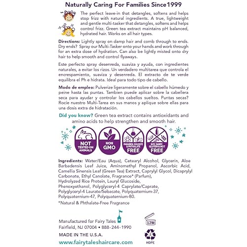 Miniatura 3 de Fairy Tales Daily Cleanse Everyday Kids - Acondicionador en aerosol sin enredos, fórmula hidratante e hidratante, ingredientes limpios y naturales,