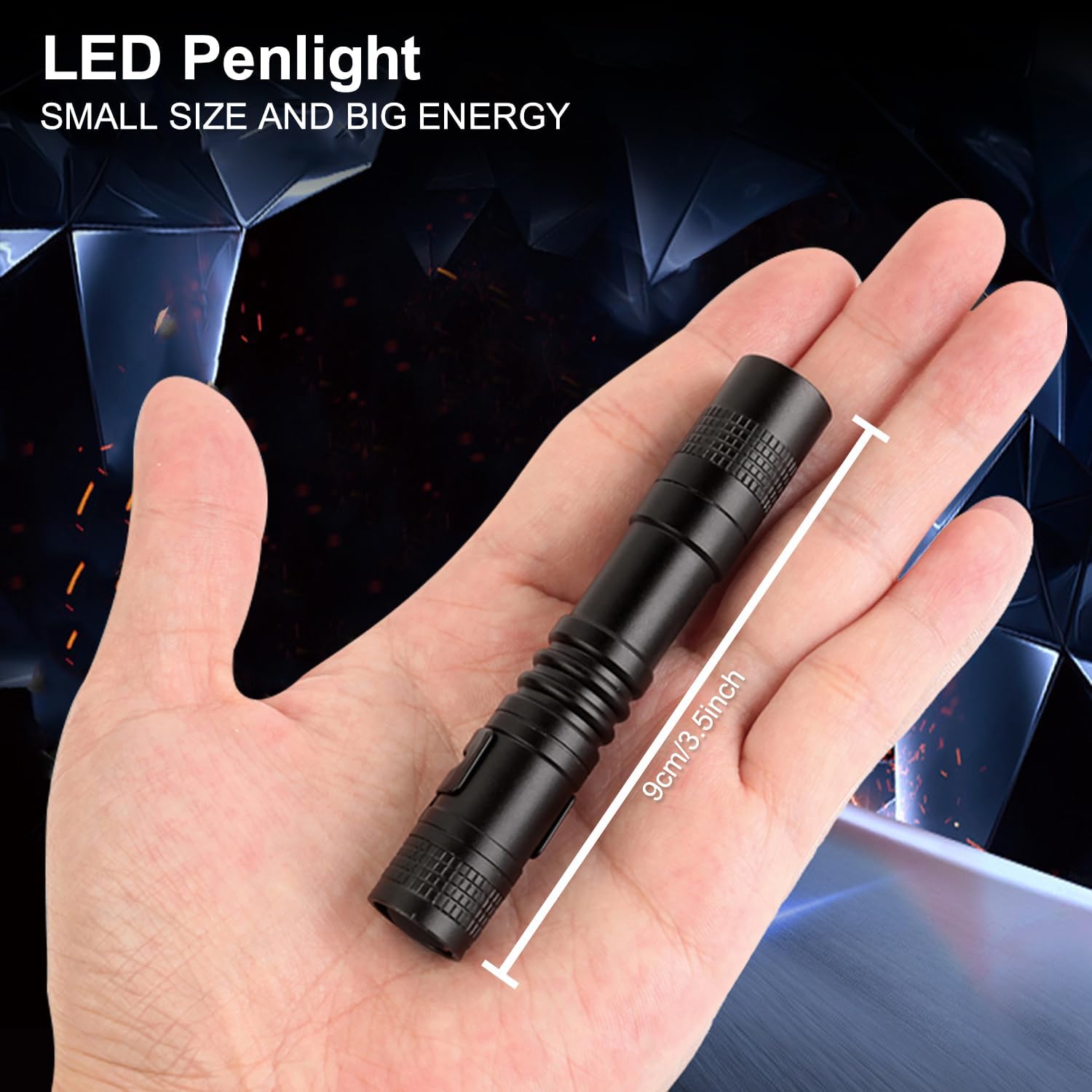20 Pack LED Pen Light Flashlight Aluminum Mini Flashlight with Clip Water Resistant LED Pocket Pen Flashlights for Camping, Inspection, Work and Emergency Hurricane (Small)