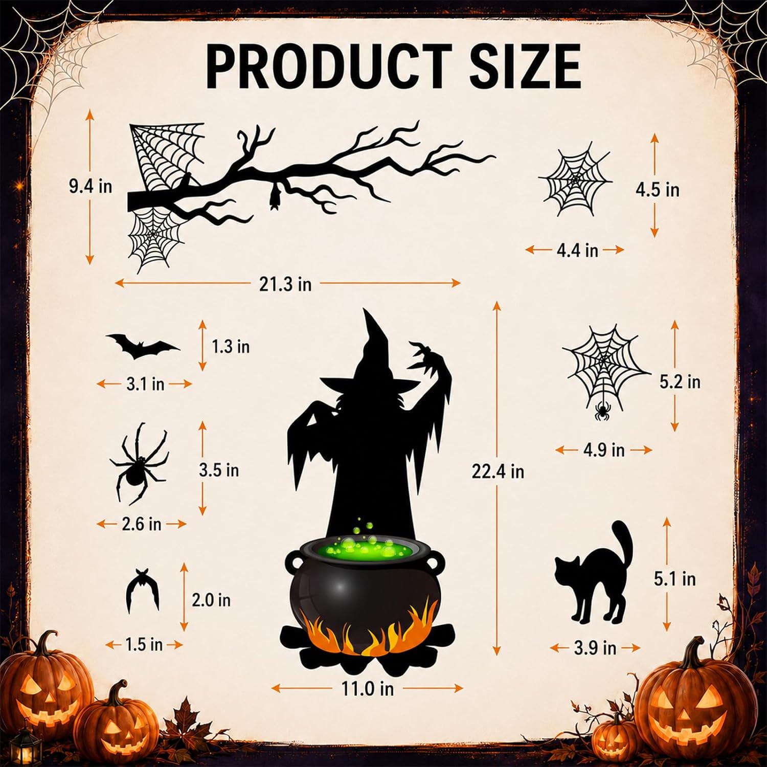 FYSUIMU 23Pcs Halloween Garage Decoration Magnet, Black Witch Withered Tree image 2