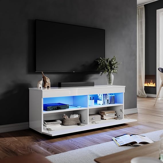 ELEGANT 1200mm Modern High gloss TV Stand Cabinet with LED Light