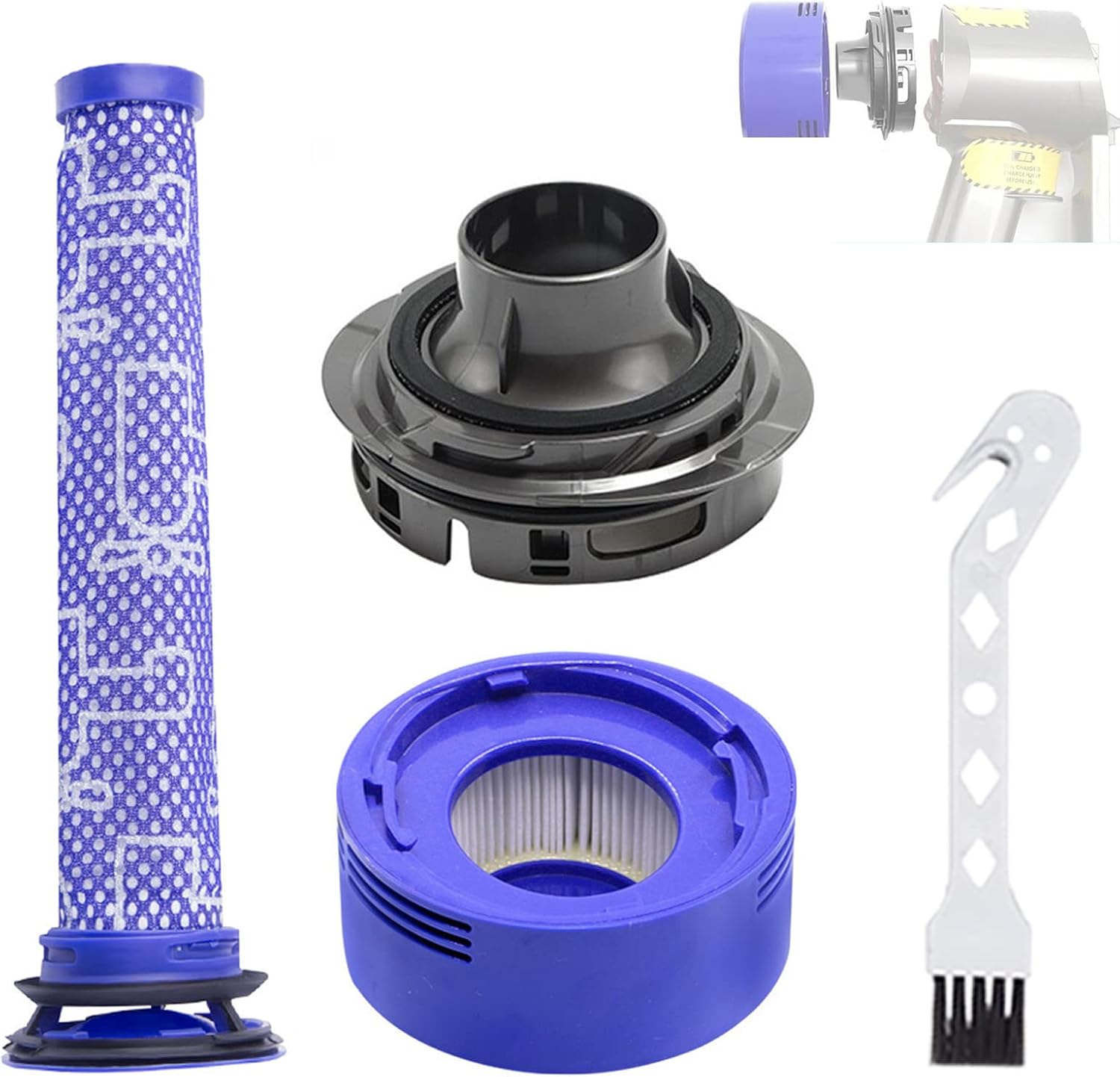 KiimSin Motor Rear Cover & Rear Filter & Pre Filter Set Replacement for