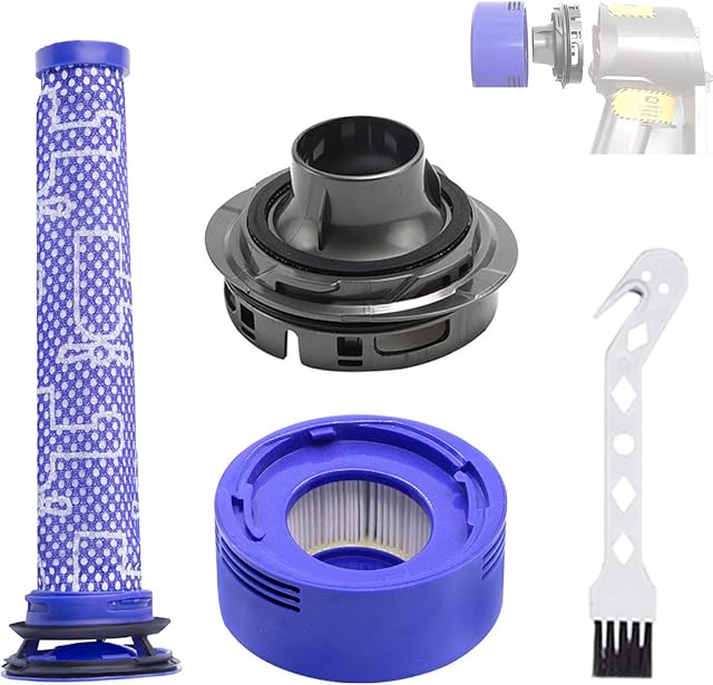 KiimSin Motor Rear Cover & Rear Filter & Pre Filter Set Replacement for Dyson V7 V8 Vacuum Cleaner Accessories