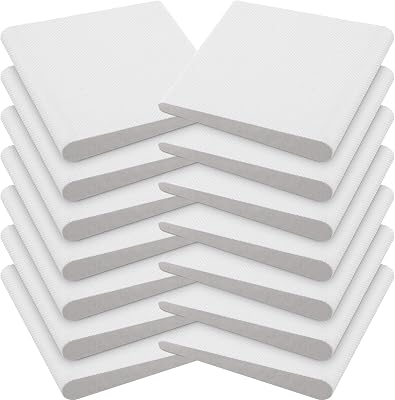 Jetec 14 Pieces Door Corner Seals Self Adhesive Exterior Door Frame Seal Weather Stripping Corner Pad Foam Draft Stopper Gap Filler Bottom for Weather Protection, Isolation of Noise(White)