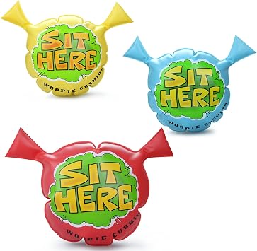 وسادة Whoopee للأطفال الذين تزيد أعمارهم عن 3 سنوات ، [3 قطع ، 9In] كرتون كبير Woopie Cushion Party Favor ، Funny Prank Gag Novelty Trick Joke Gift and Toy for Kids Children Office Home
