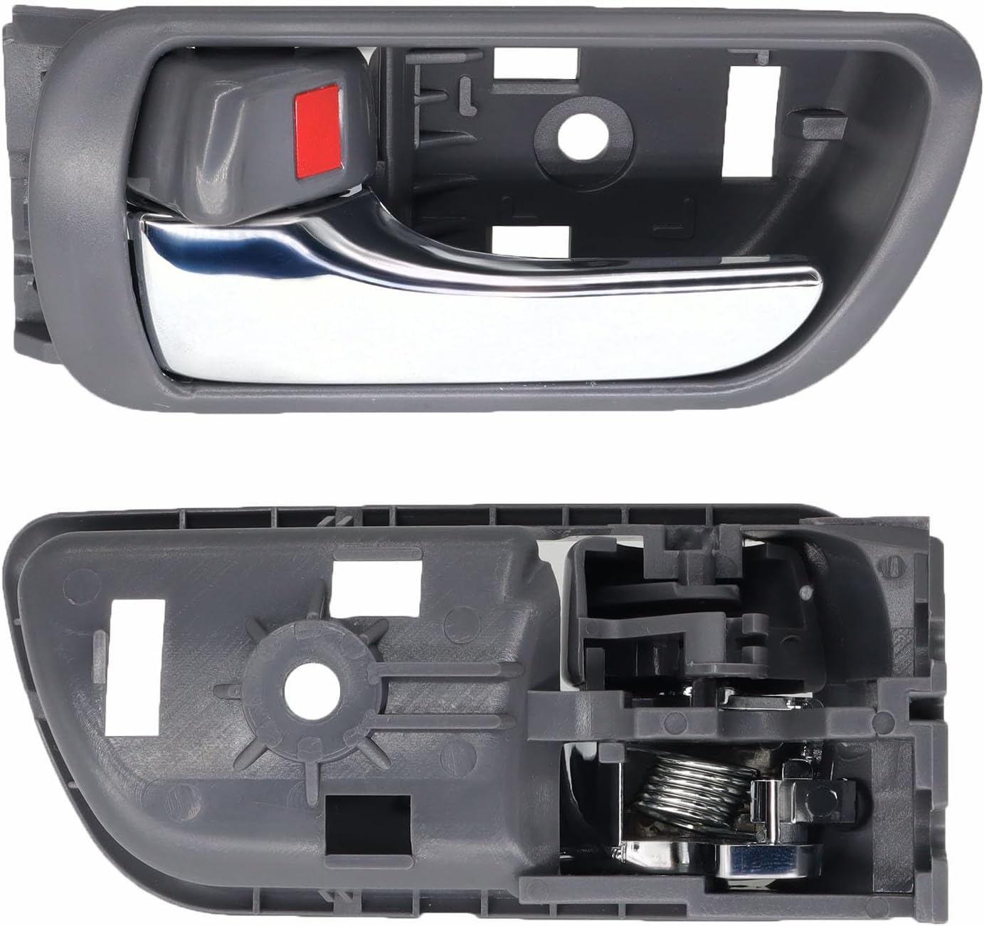 2Pcs Interior Door Handles for Toyota Camry 2002-2006 Left & Right Camry Door Handle 69206-33030 69205-33040 Front Rear Driver Passenger Side Inner Handle Replaces# 69206-AA021,Grey& Chrome