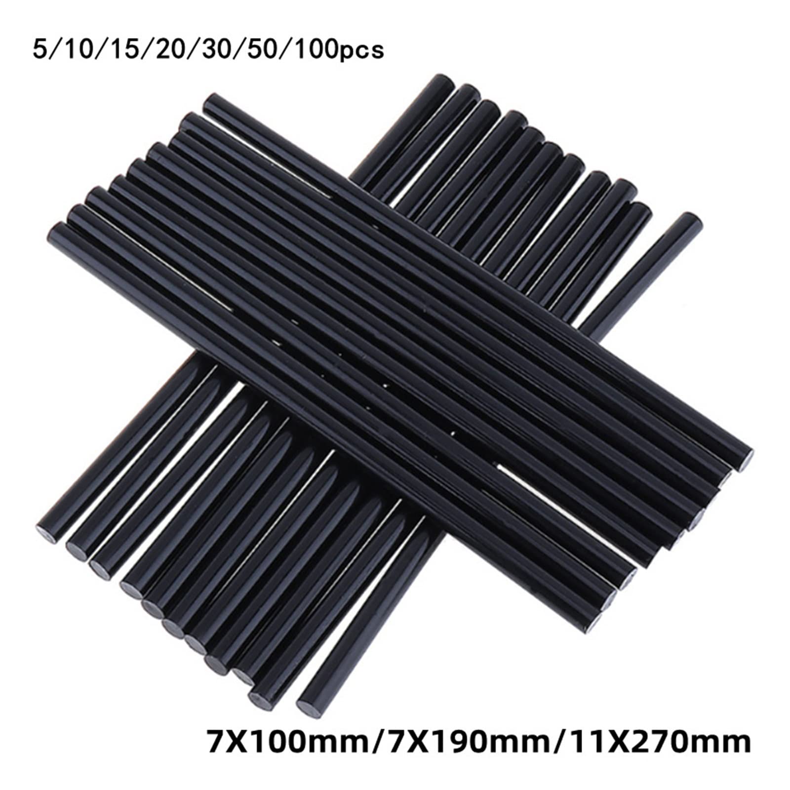 Bastoncini per pistola per colla a caldo, Colla a caldo con stick di colla siliconica nera for 7 mm 11(11x270mm,100pcs)