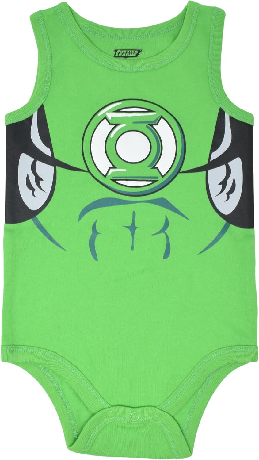 DC Comics Justice League Green Lantern The Flash Superman Baby 5 Pack Bodysuits Newborn to Infant