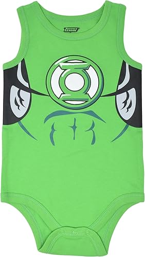 Miniatura 3 de DC Comics Liga de la Justicia Linterna Verde The Flash Superman Baby Paquete de 5 mamelucos para recién nacido a bebé