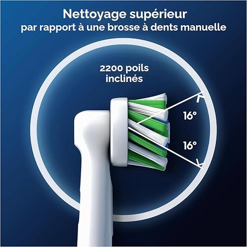 Oral-B Genuine CrossAction Replacement White Toothbrush Heads, Refills for Electric Toothbrush, Angled Bristles for up to 100 Percent More Plaque Removal, Pack of 8 4210201105183 - 4
