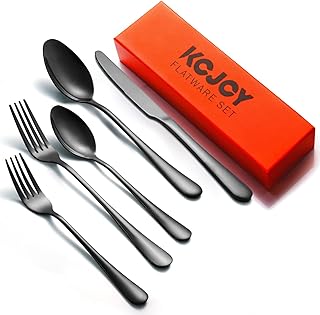 KCJOY Black Silverware Set  Cutlery Set 20 Pieces  Flatware Set for 4  Durable S - Compare price