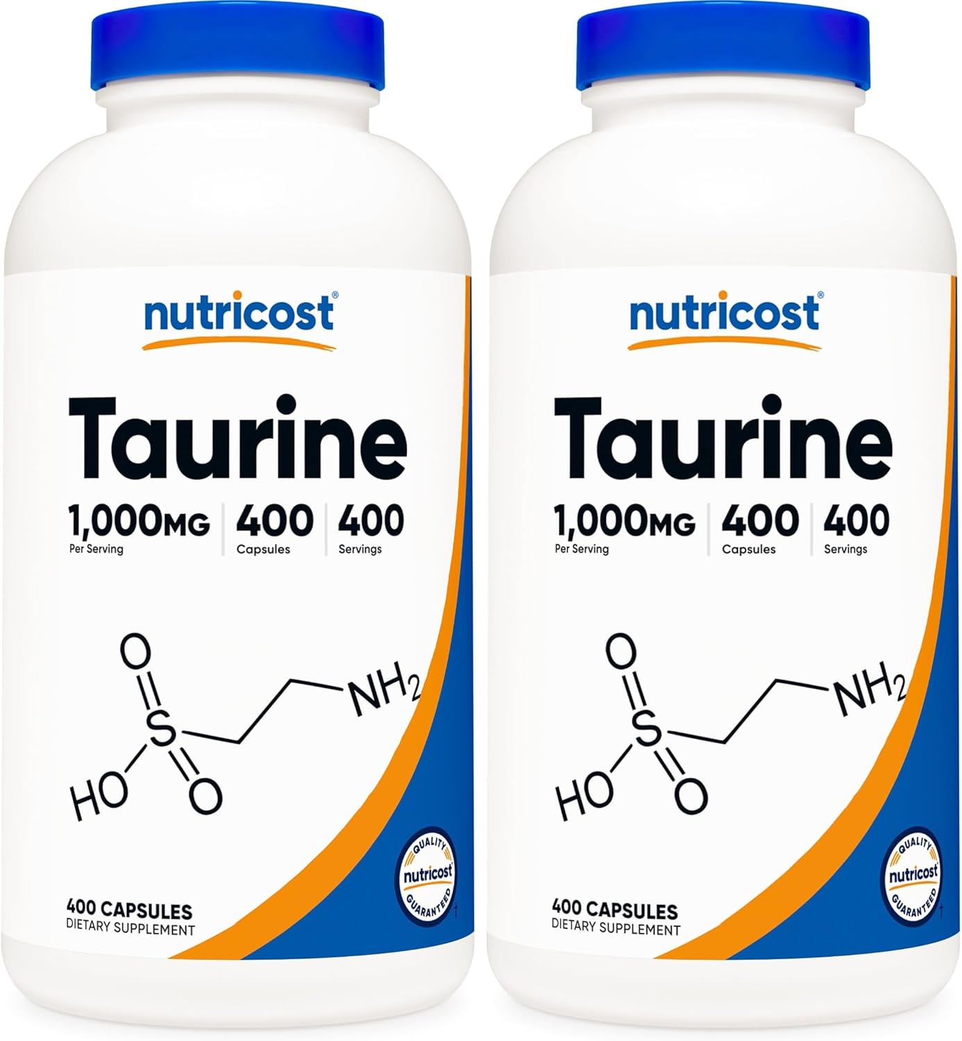 Nutricost Taurine 1000mg; 400 Capsules (3 Bottles)