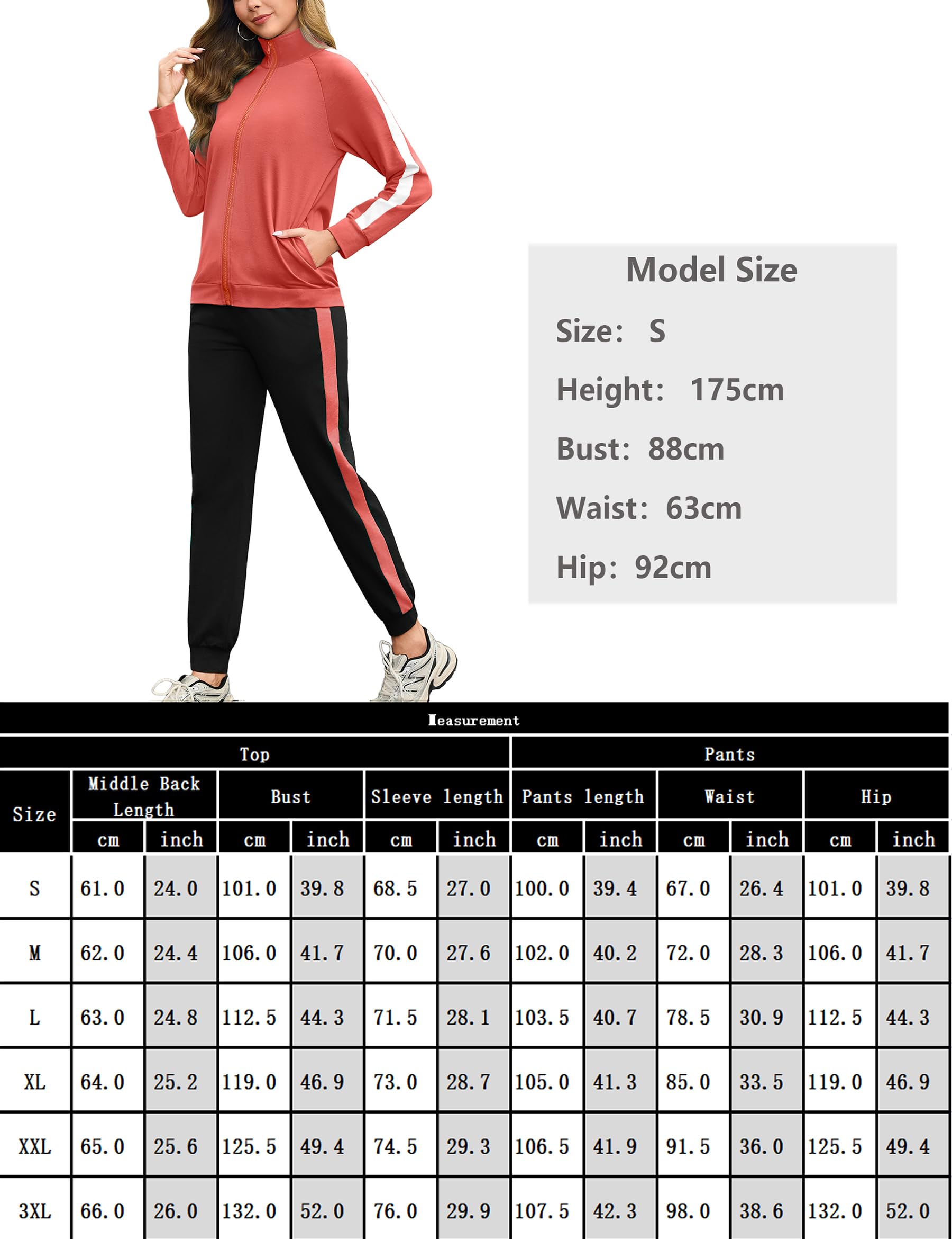 Demegimi Conjunto Chándal Mujer Otoño Invierno Contraste Conjunto Deportivo para Mujer para Deportes Jogging y Fitness S-XXL