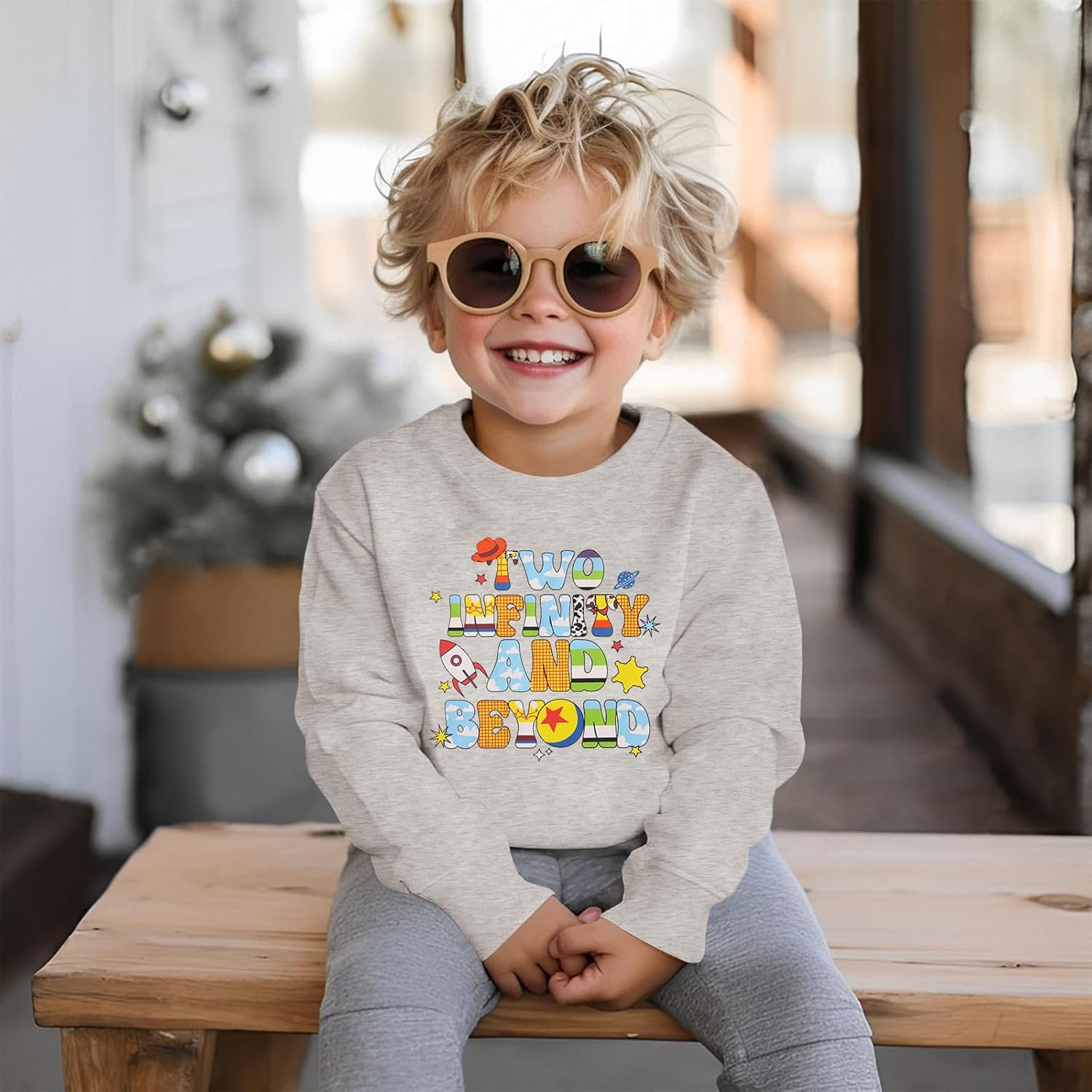 KEKEMI Birthday Boy Sweatshirt Two Years Old Birthday Boy Long Sleeve Shirt 2T B-Day Party Outfit Cute Fall Pullover Clothes - Image 4