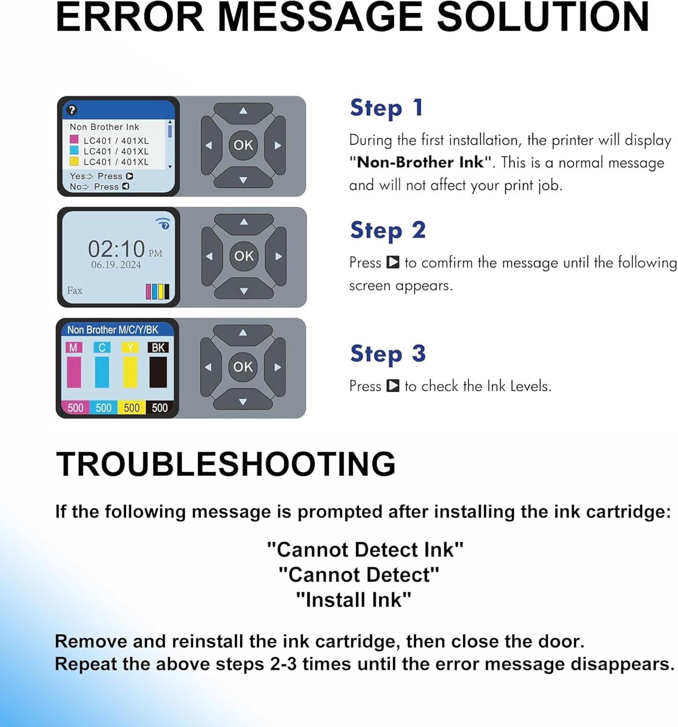 GoToners LC501XL Ink Cartridges Compatible Replacement for Brother LC501 Ink Cartridges Combo Pack Work with MFC-J1360DW MFC-J1410DW MFC-J1260DW Printer (5-Pack)