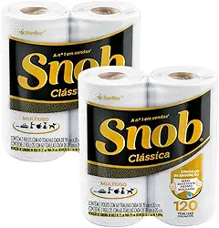 Snob Papel Toalha Cozinha Folha Dupla 4 Rolos 240 Fls Maxima Absorção Kits na Web