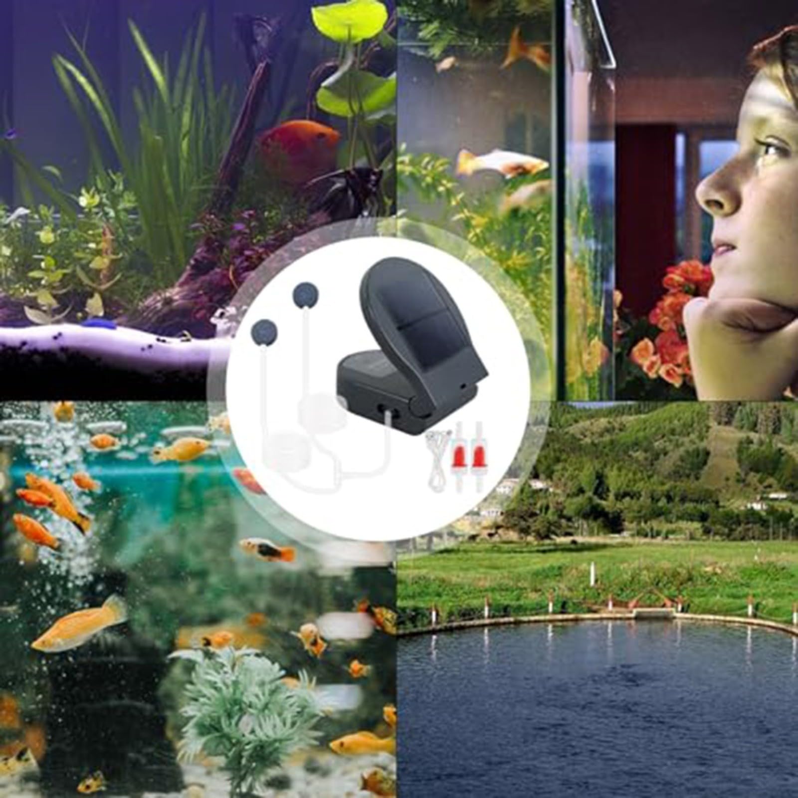 Aérateur de bassin solaire, pompe de bassin solaire pour extérieur, pompe à oxygène solaire multi-mode aérateur d'aquarium aérateur portable