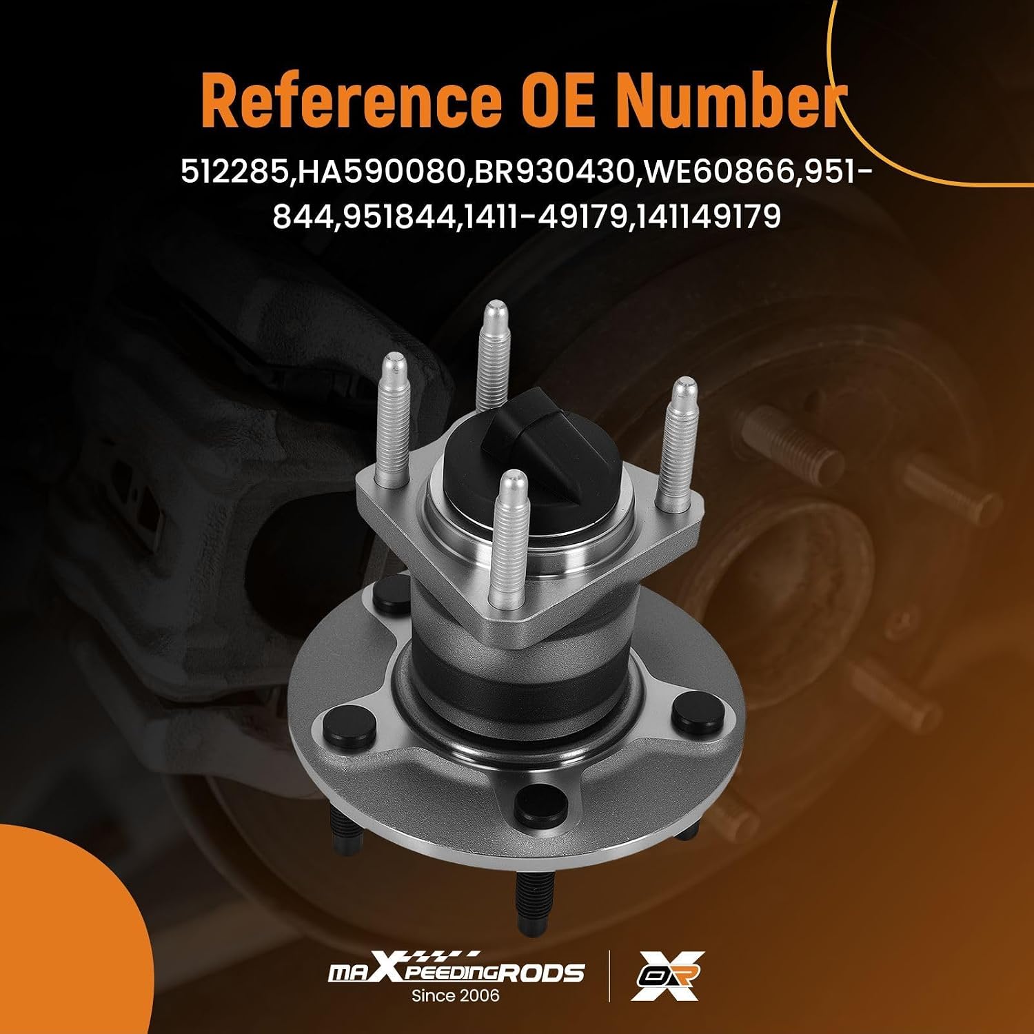 maXpeedingrods 512285 Rear Wheel Bearing Hub Assembly for Chevrolet Cobalt SS, for Malibu 2004-2010 for Pontiac G6 2008-2010, for Saturn Aura 2007-2009 5-Lug w/ABS