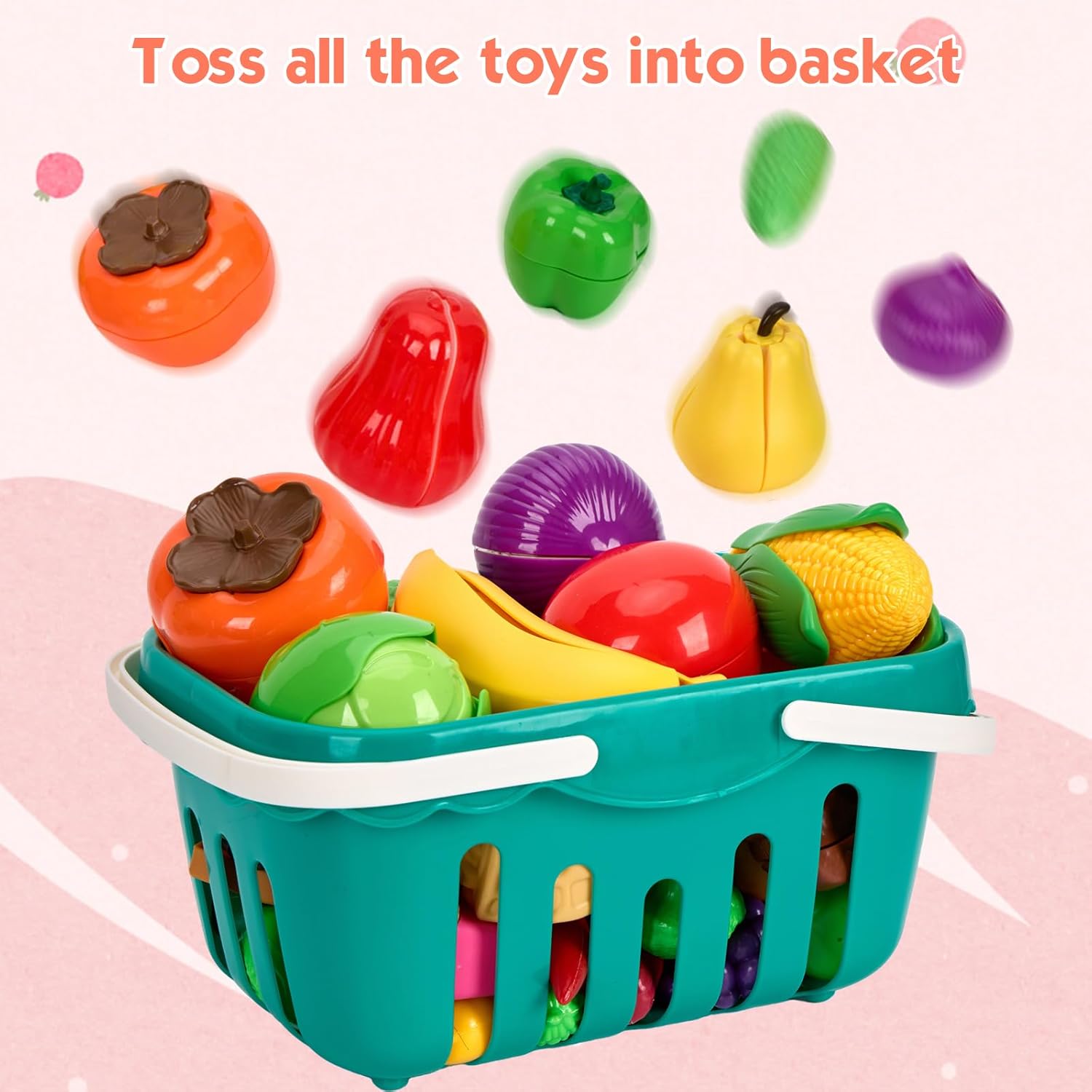 200Pcs Mini Play Kitchen Accessories for Kids, Pretend Cooking Playset with Cookware, Tableware & 2 Fruit Sets, Learning Gift for Girls, Boys, Toddlers, Pink - Image 4