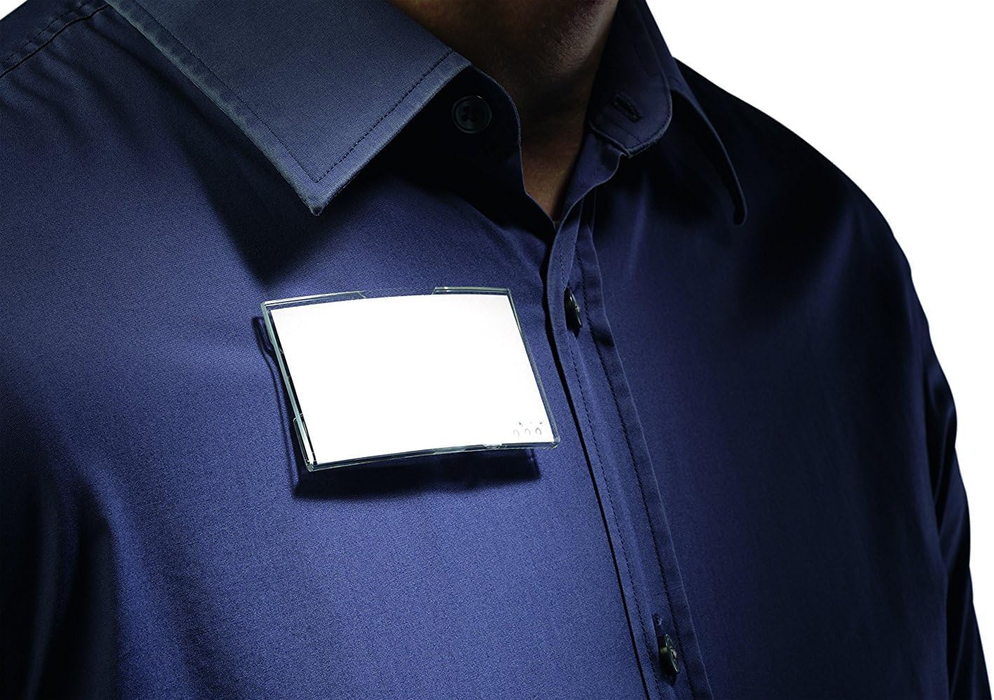 Durable Click-Fold Name Convex Badge with Combi Clip Transparent - Perfect for Events and Visitor Management - Pack of 25