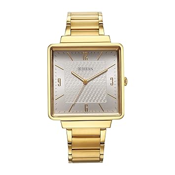 Titan Karishma Quartz Analog Silver Dial Gold Stainless Steel Strap Watch for Men - NT10005YM02