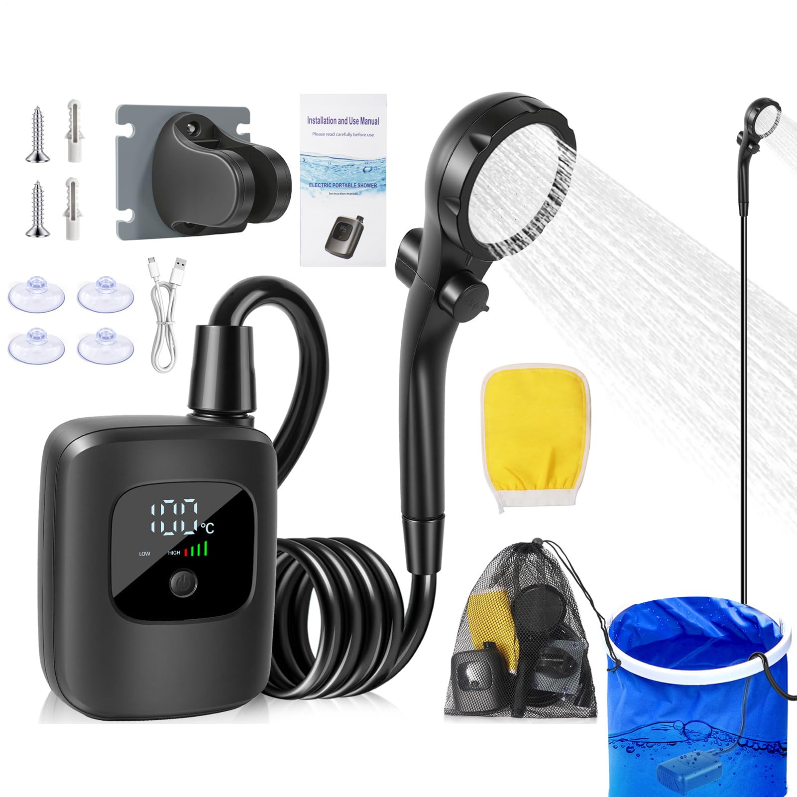 Douche Portable pour Campeurs et Pêcheurs Sans Électricité - 8