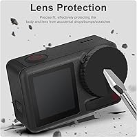 Vista 7 de FiTSTILL 10 protectores de pantalla LCD aplicables con DJI Osmo Action 4 Action 3, con tapa de lente de silicona, dureza Ultra HD 9H, resistente a