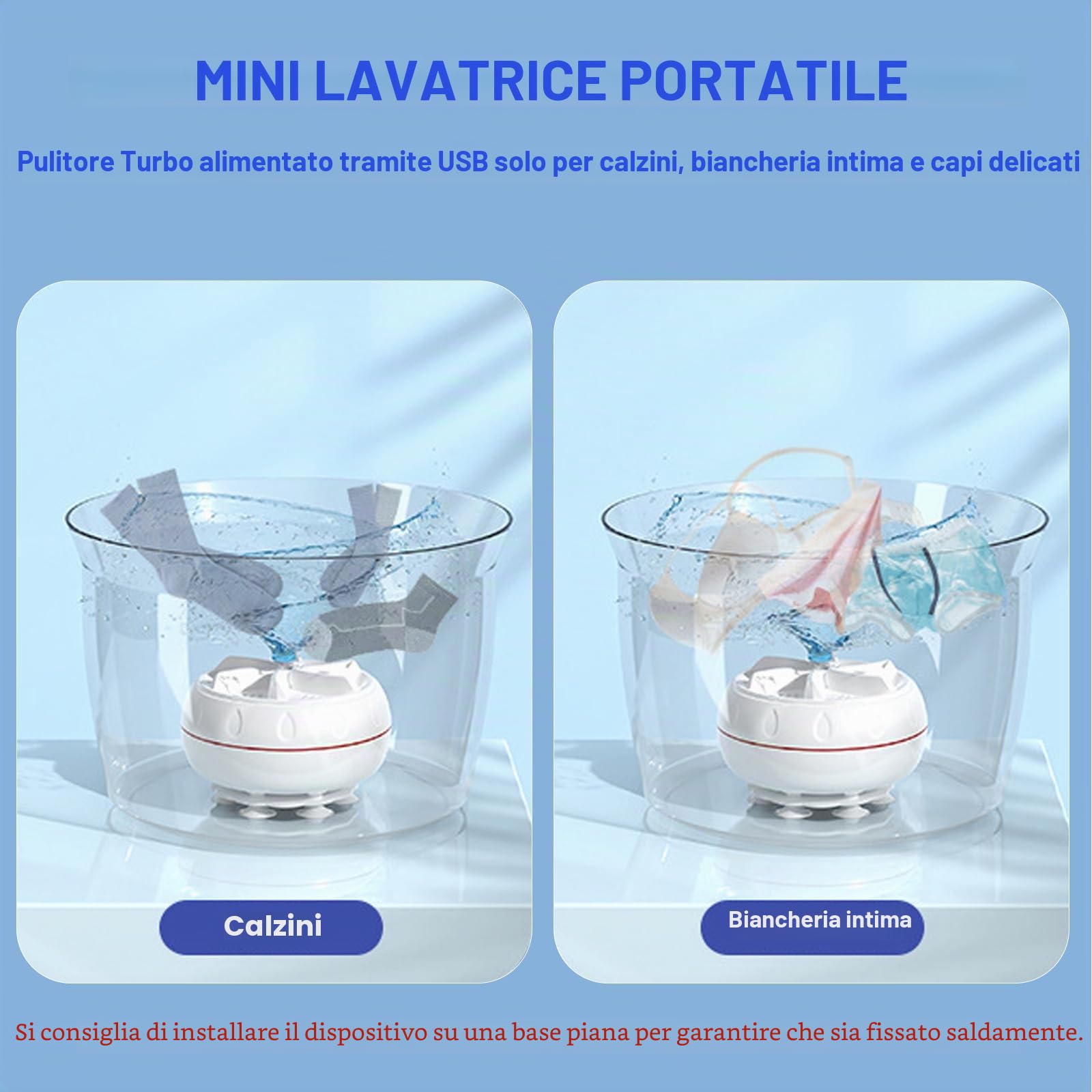 Mini lavatrice portatile USB | Lavatrice a ultrasuoni Turbo Lavatrice Lavatrice Lavatrice per vestiti e stoviglie. Perfetta per viaggi, affari, campeggio, casa, università, camper e appartamenti