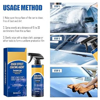 3pc Advanced Car Quick-Acting Coating Agent Spray, 120ml Quick Effect Coating Agent, Car Coating Spray, 3 in 1 High Protection Quick Effect Waterless Wash Coating, Advanced Ceramic Sprays Coatings