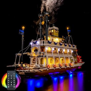 LED Lighting Kit for Lego 21356 - for River Steamboat Model DIY Custom Lights Model Not Included Remote Version