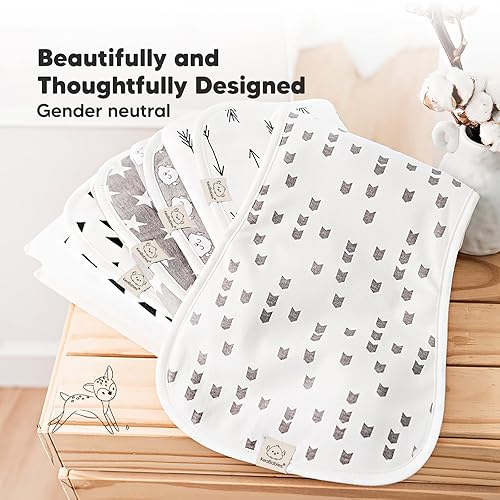 Vista 99 de Paños orgánicos para eructos para bebés niños y niñas, paquete de 5 paños de algodón súper absorbentes para bebés, trapos suaves y afelpados