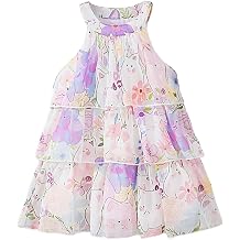 Toddler Girl Casual Halter Sleeveless Chiffon Summer Dress Ruffle Flowy Princess Sundress 4-8 Years