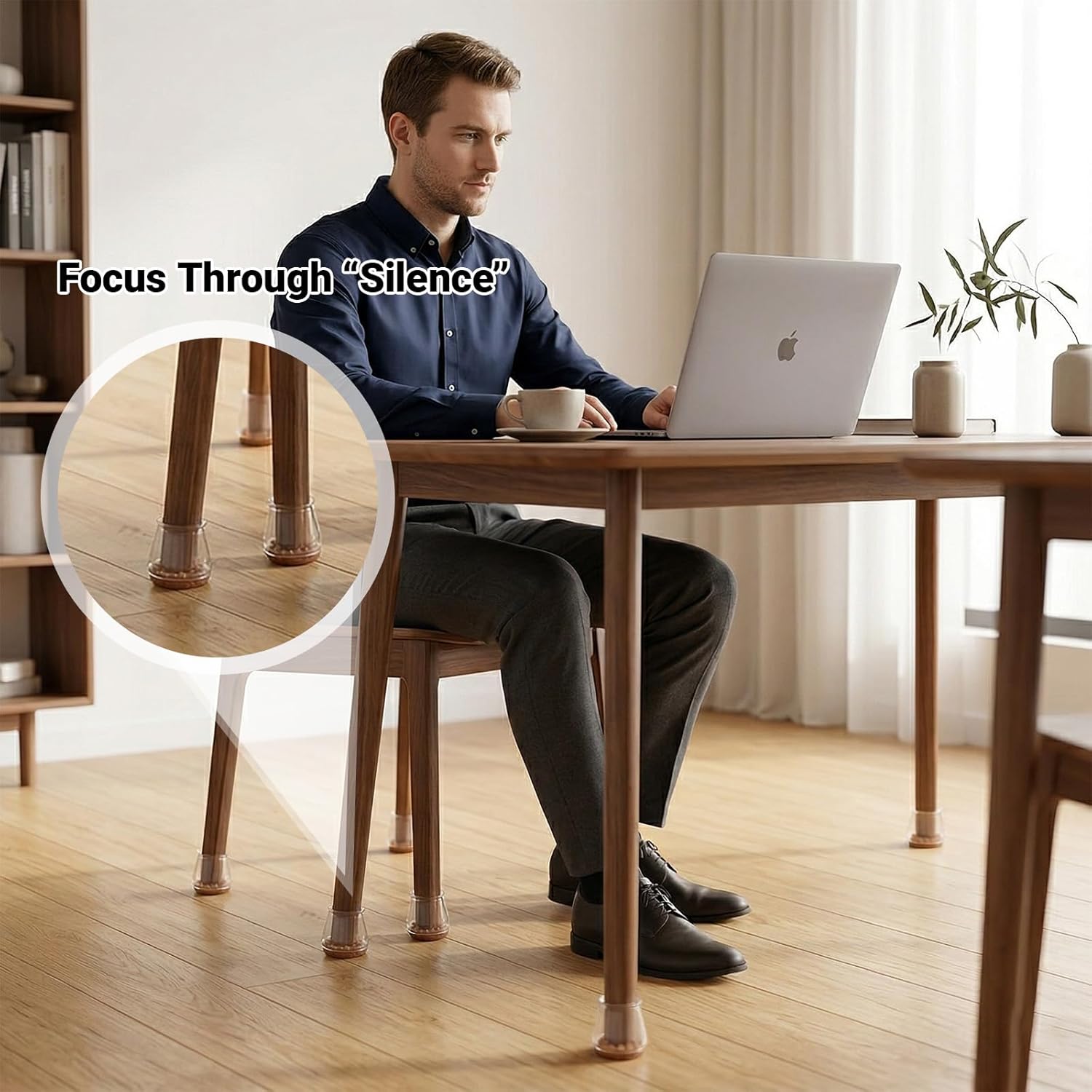 Chair Leg Protectors 12 Pack, Clear Silicone Furniture Feet Pads to Protect Tile Floor, Wood Floor, Felt Floor and More for Reduce Noise