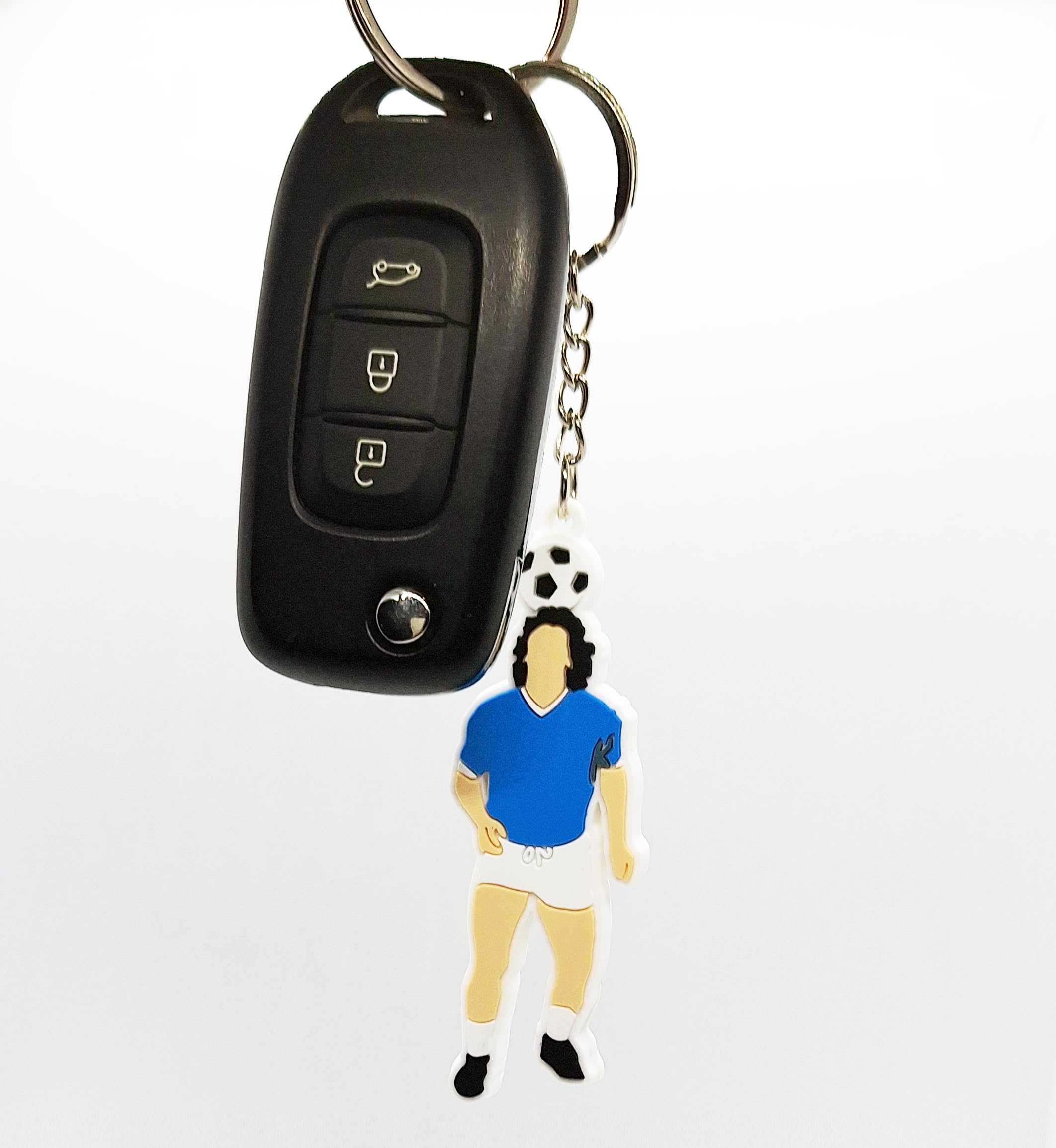 Portachiavi Super rifinito 8cm con forma Diego maglia azzurra gadget idea regalo per tifosi del napoli e fan di diego idea regalo per tifosi napoletani
