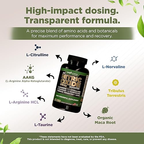 Miniatura 3 de Gade Nutrition Suplemento de óxido nítrico L Cápsulas de arginina – Energía, resistencia y rendimiento – Pre entrenamiento – Constructor muscular –