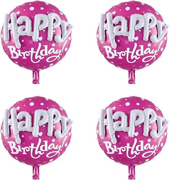 31 Inch Mylar Balloons for Girls Happy Birthday Party Decorations 4Pcs