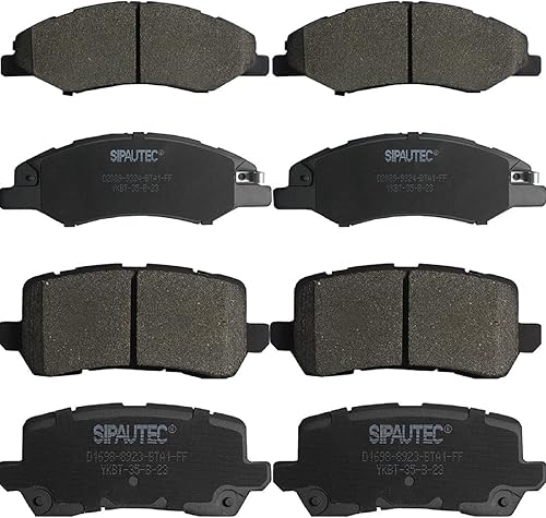 Miniatura 10 de Juego de pastillas de freno delanteras y traseras de 4 ruedas de repuesto de pastillas de freno de disco de cerámica para Nissan Pathfinder