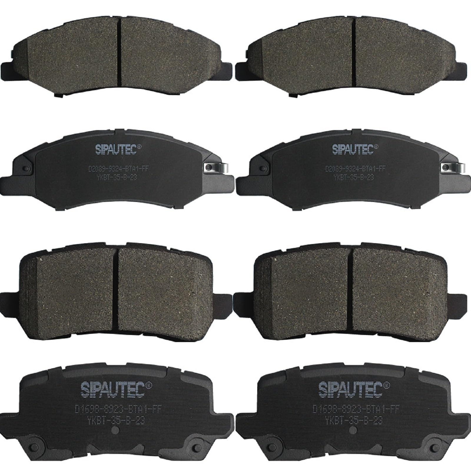 SIPAUTEC-8pcs Front and Rear Ceramic Disc Brake Pads Set Replacement For 2018-2023 Honda Odyssey All models
