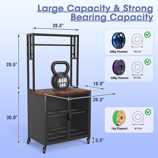Soporte para impresora 3D con almacenaje de filamento miniatura 3