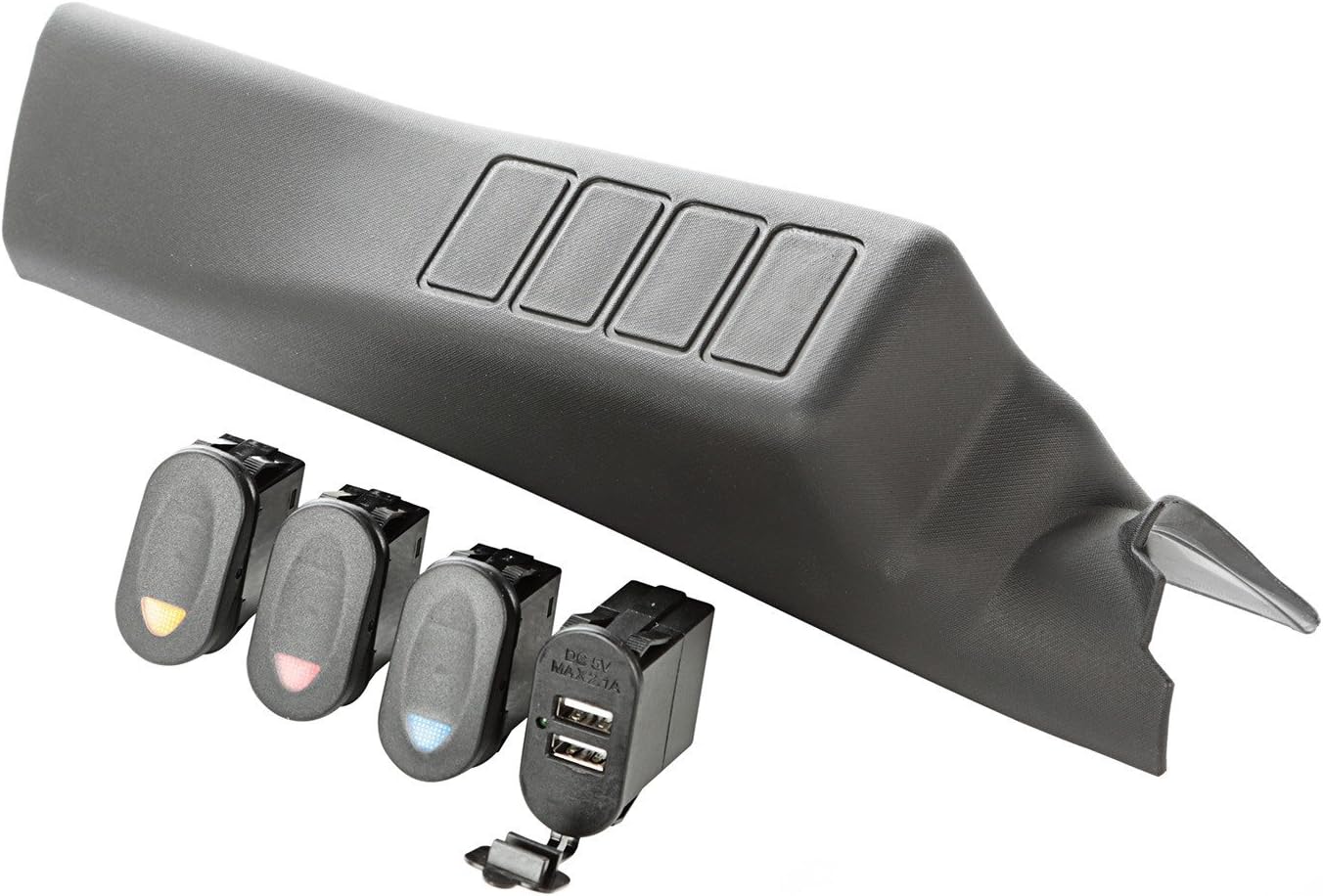 Tесh Dеаlѕ 🔥 Rugged Ridge 17235.98 Switch Pod Kit, A-Pillar, 3 Switch, Dual USB Connector; 11-18 JK/JKU