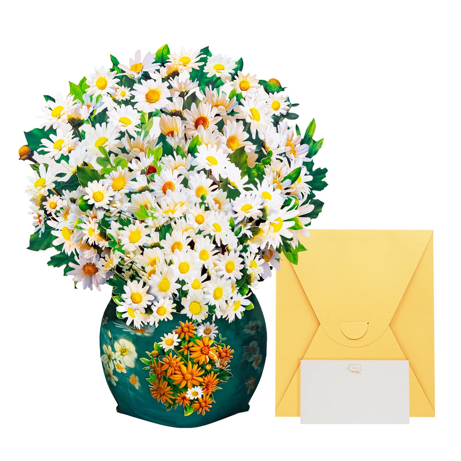 OLOSONG Pop Up Birthday Cards for Women, Daisy Flowers Bouquet 3D Popup Greeting Card for Mothers Day, Get Well, Wedding Anniversary, Thank You, Gifts for Mum, Wife, Grandma, Sister, Daughter