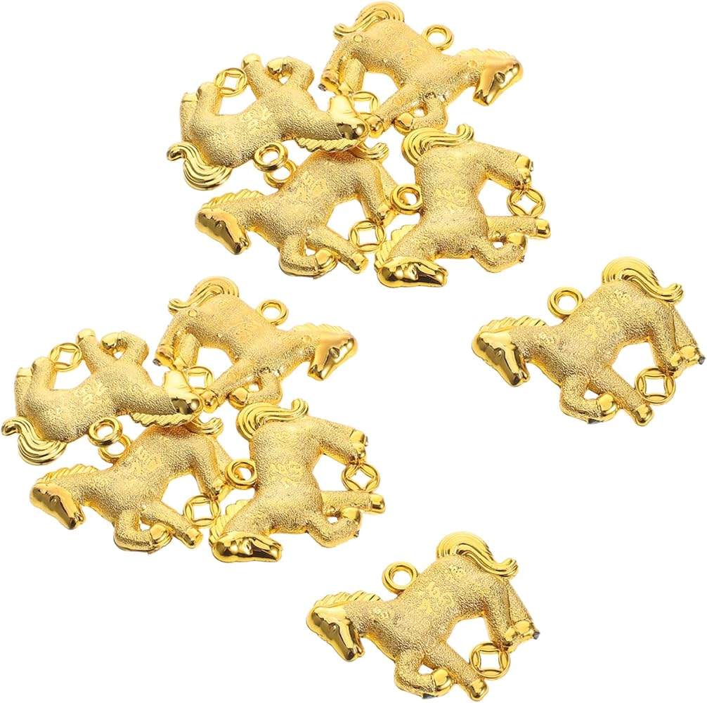 Amazon.co.jp: [TOPPERFUN] 10個年干支馬ゴールドチャーム 馬の