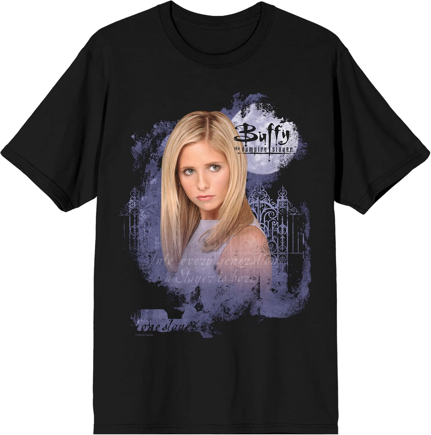 Buffy The Vampire Slayer Full Moon Poster Art Crew Neck Short Sleeve Men's Black T-Shirt