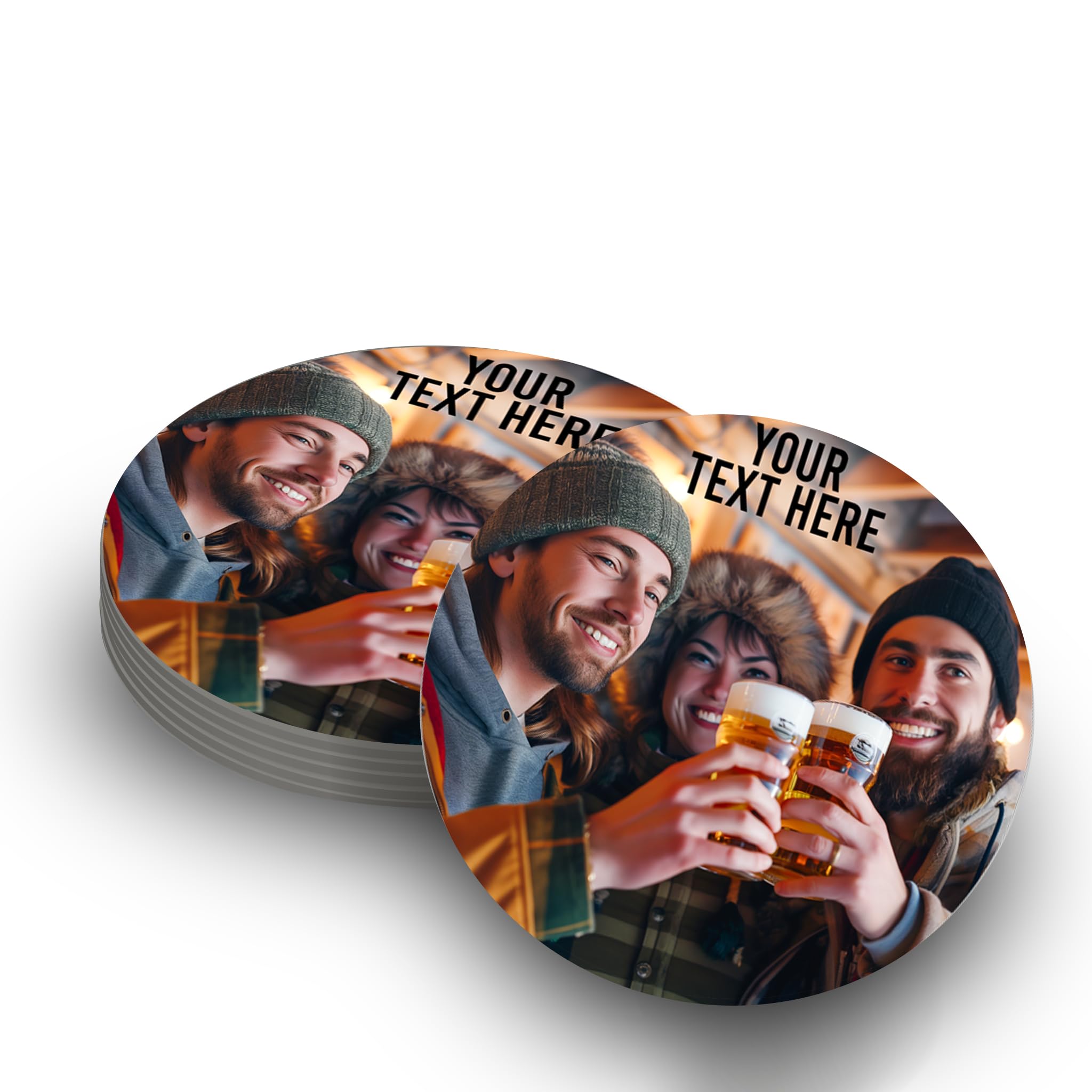 Star Online Round Set Of 6 Personalised Beer Mats Coasters Bar Drinks Home Pub Accessories Gifts Man Cave - Add Own Photo And Text (Round Set Of 6)