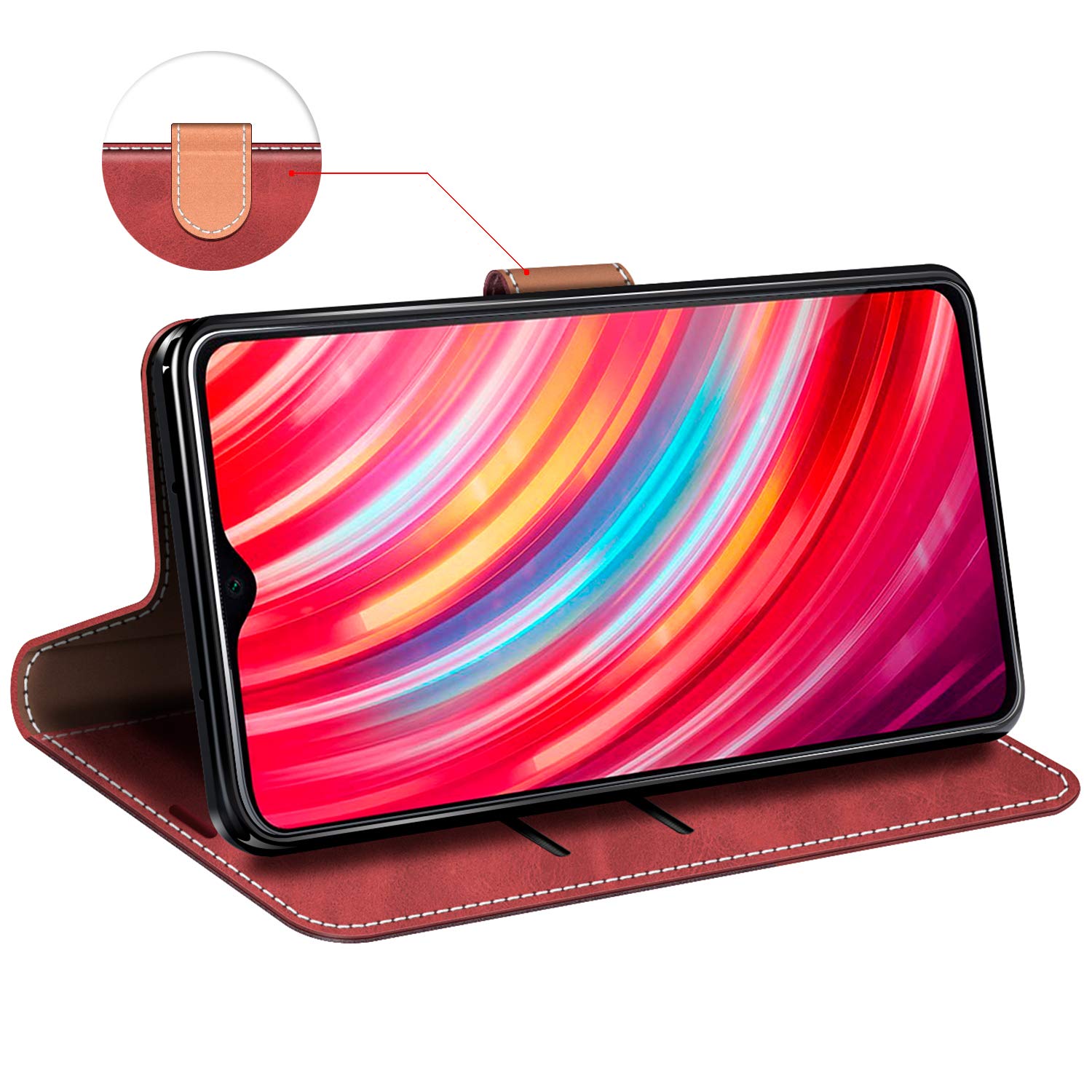 MOBESV Custodia A Libro Per Xiaomi Redmi Note 5: Cover Magnetica In Pelle Con Porta Carte E Supporto Video - 3