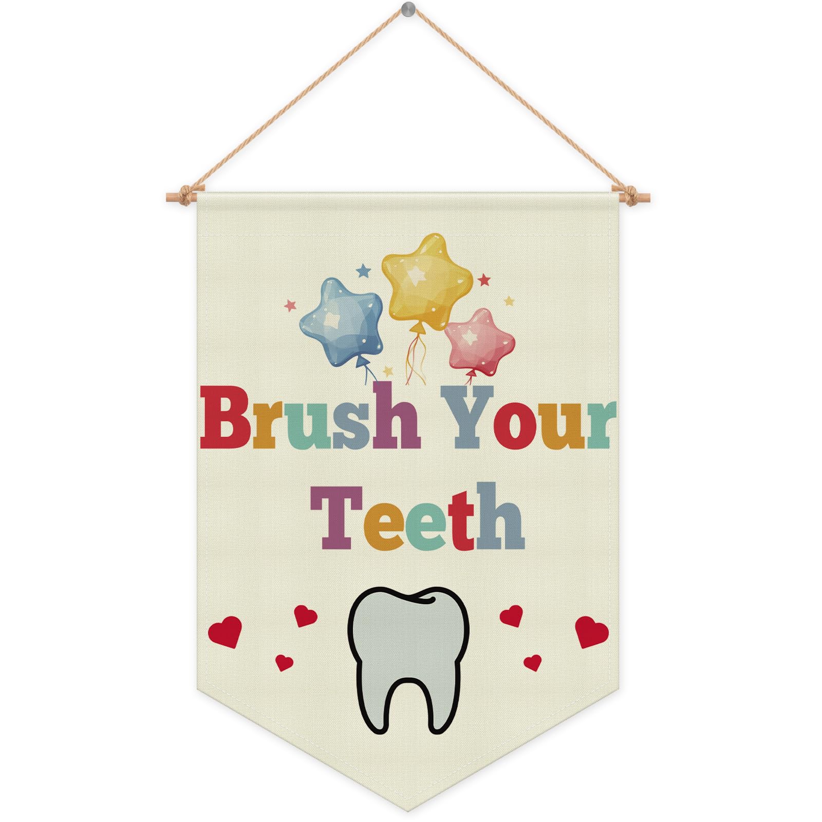 Kids Bathroom Decor Hanging Pennant Flag Banner Bathroom Accessories Gifts for Girl Boy Toddler Kids Washroom Decor for Washroom Restroom Christmas Birthday Gift Cotton Linen