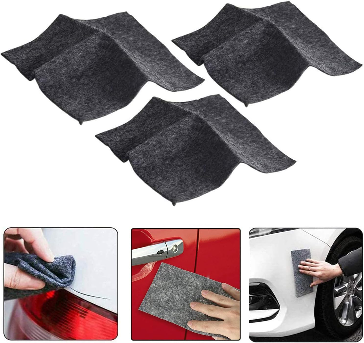 3PCS Nano Sparkle Cloth for Car Scratches, Nano Magic Repairing Scratches, Multipurpose Car Cleaning Paint, Surface Polishing, Water Spot, Rust and Scratch Remover (3Pack)